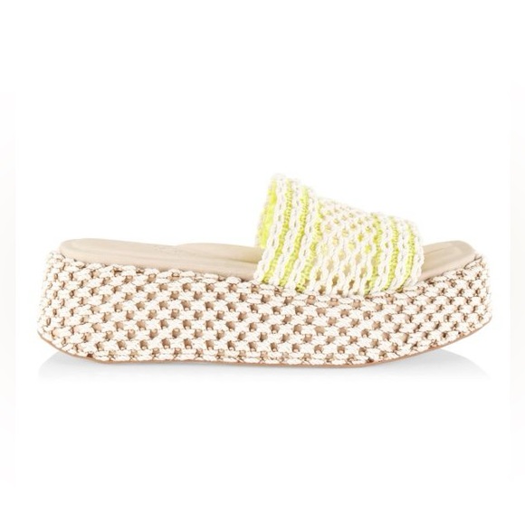 rag & bone Shoes - RAG & BONE Logan Crochet Flatform Slide Sandals